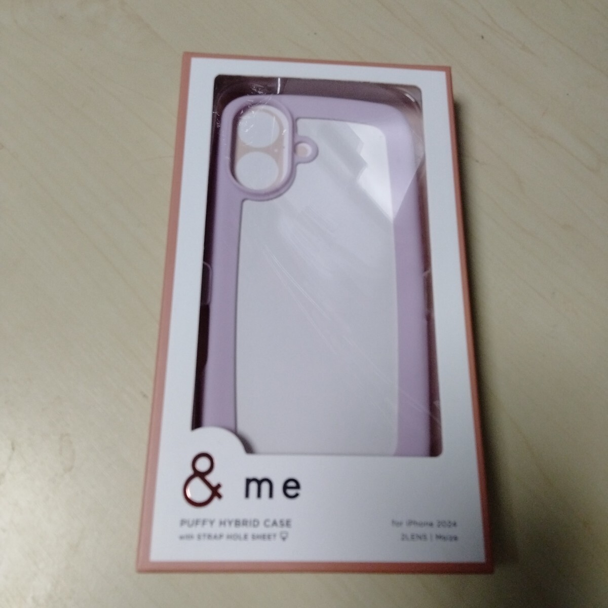 ◆ELECOM iPhone16 用 ＆me ハイブリッドケース ぷっくりフレーム ラベンダー PM-A24AHVPPU_画像1