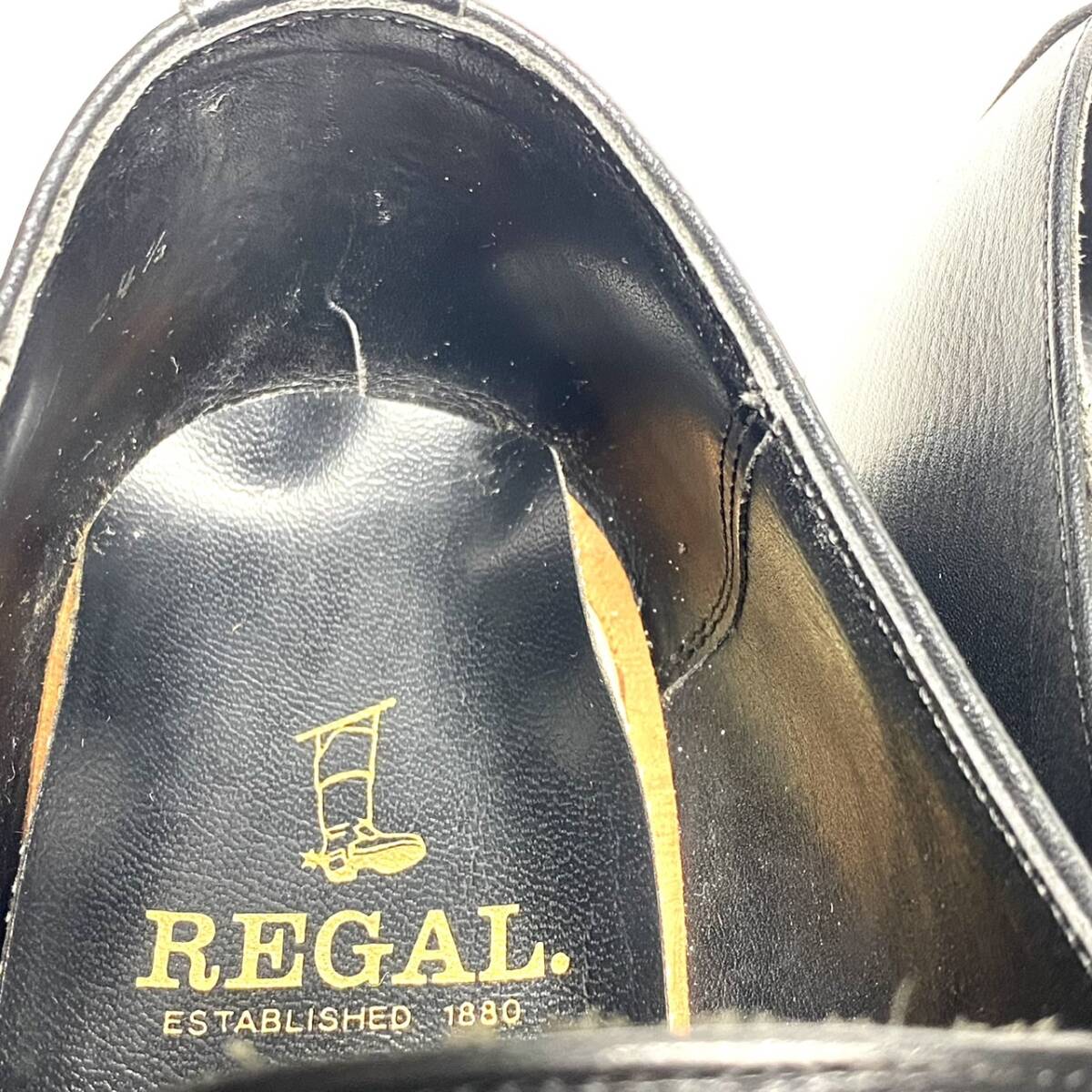 24.5cm【REGAL リーガル】メンズ モンクストラップ 黒 ブラック 2321 本革 革靴 ビジネス レザーシューズ 中古 *OEC336