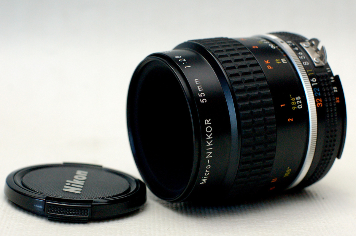 ( красивый )Nikon Nikon оригинальный Micro-NIKKOR 55mm высококлассный macro линзы 1:2.8 (Ai) редкий * исправно работающий товар 