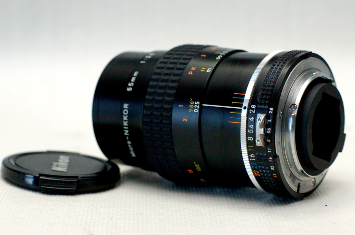 ( красивый )Nikon Nikon оригинальный Micro-NIKKOR 55mm высококлассный macro линзы 1:2.8 (Ai) редкий * исправно работающий товар 