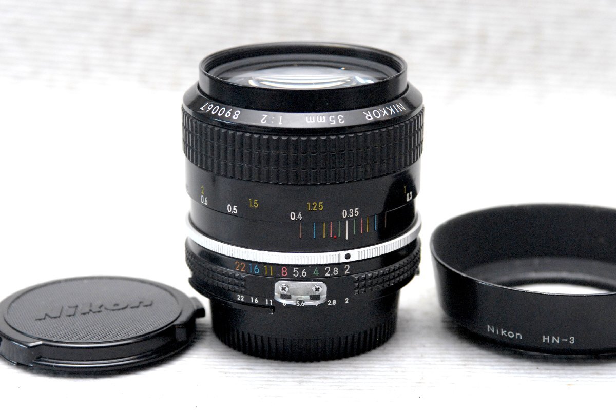 Nikon Nikon оригинальный NIKKOR 35mm одиночный подпалина пункт высококлассный широкий линзы 1:2 редкий работа товар (Ai)
