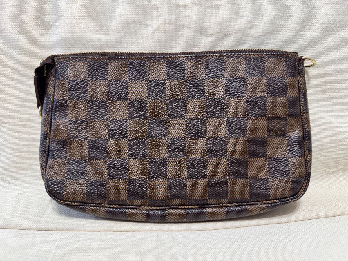 LOUIS VUITTON ルイヴィトン ダミエ ポシェット アクセソワール　美品　収納袋?別売りロングストラップ付き　N51985