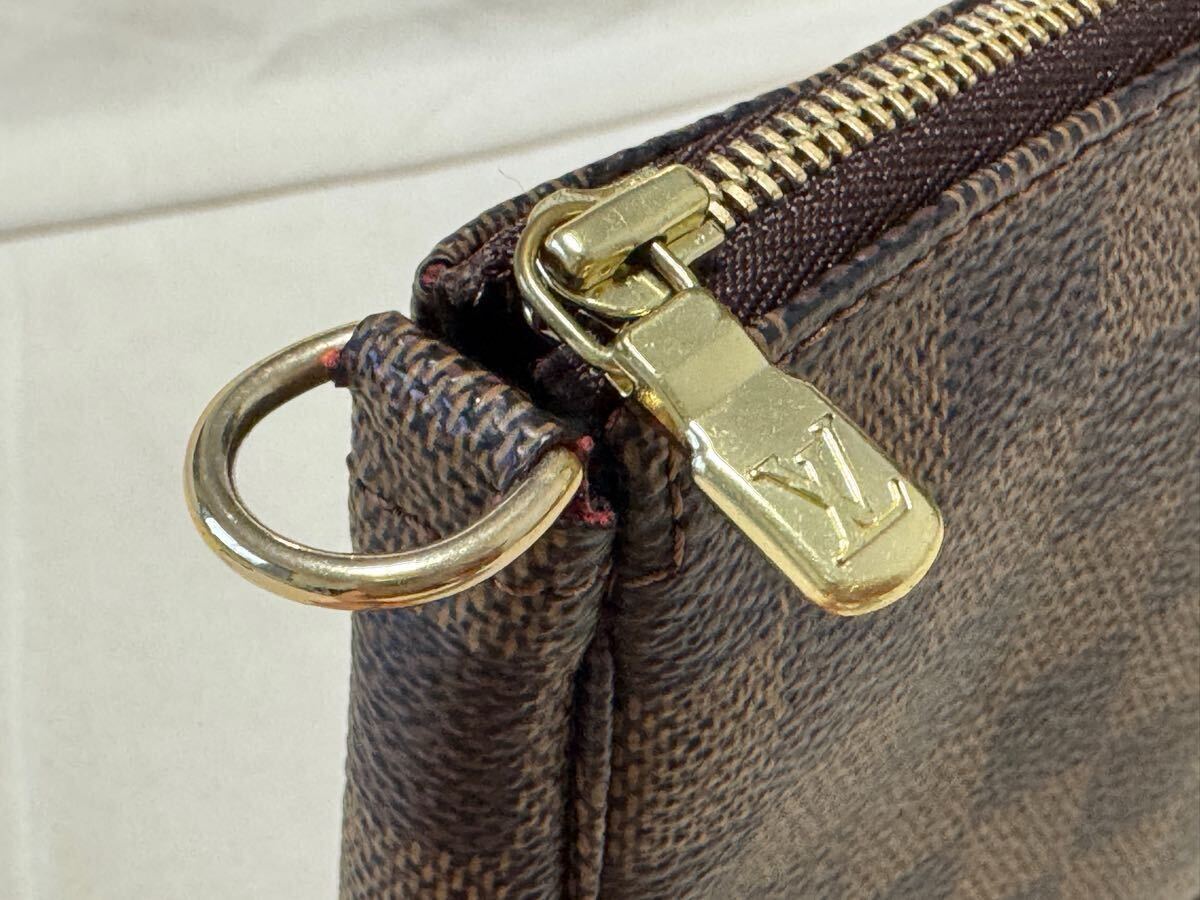 LOUIS VUITTON ルイヴィトン ダミエ ポシェット アクセソワール　美品　収納袋?別売りロングストラップ付き　N51985