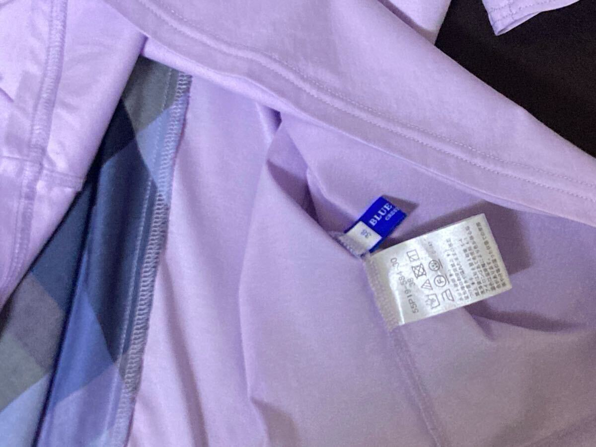 美品 ブルーレーベルクレストブリッジ 后ろチェックの切替えが可愛いキレイ色カットソー 38 送料230円?