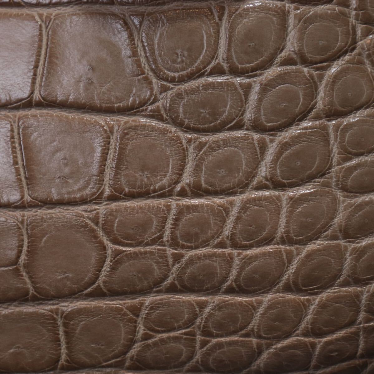 １円スタート クロコダイル JRA センター取 マット加工 ベージュ ハンドバッグ genuine crocodile エキゾチックレザー 1スタ ワニ革