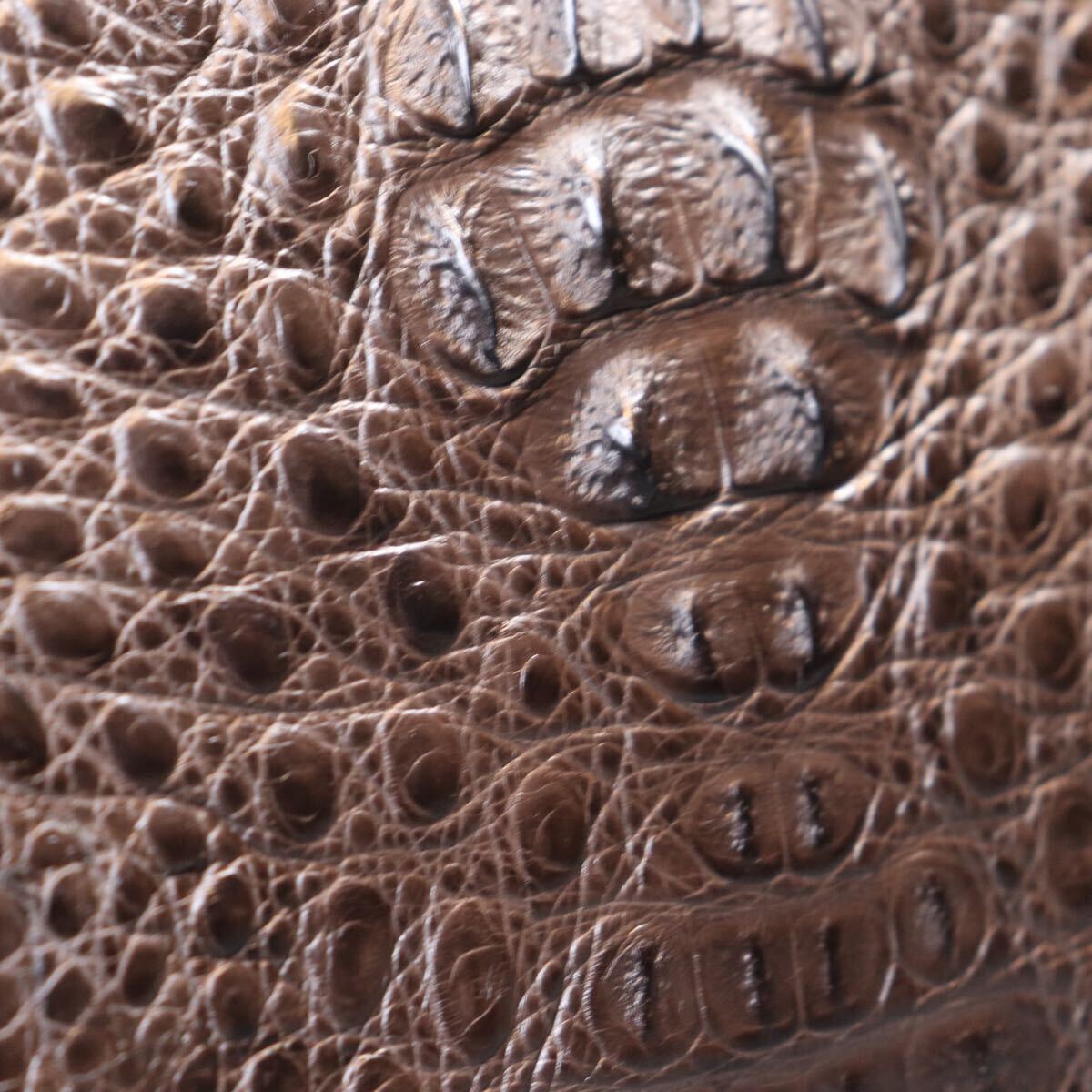 未使用級(jí) １円スタート クロコダイル ダブルジップ ブラウン セカンドバッグ クラッチバッグ genuine crocodile エキゾチック 1スタ ワニ革