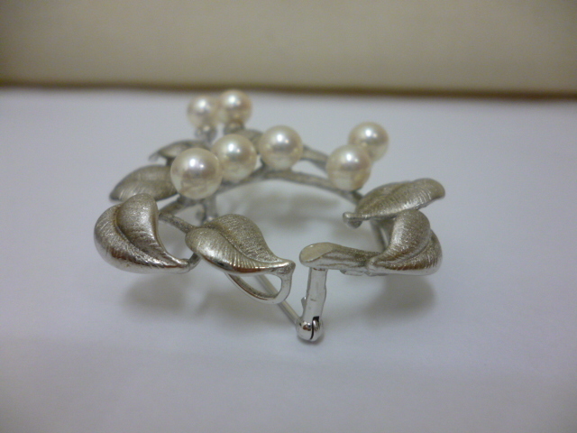 【M44285】Mori Pearl SV925 パール ブローチ レディースアクセサリー ケース入り