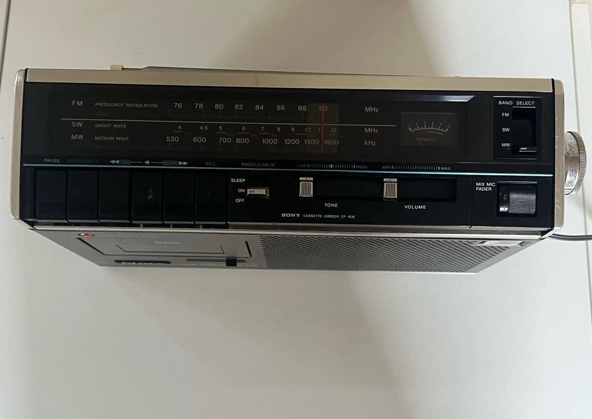 SONY кассета магнитофон Sony радио кассета CF-1630 магнитола AM/FM электризация проверка settled 