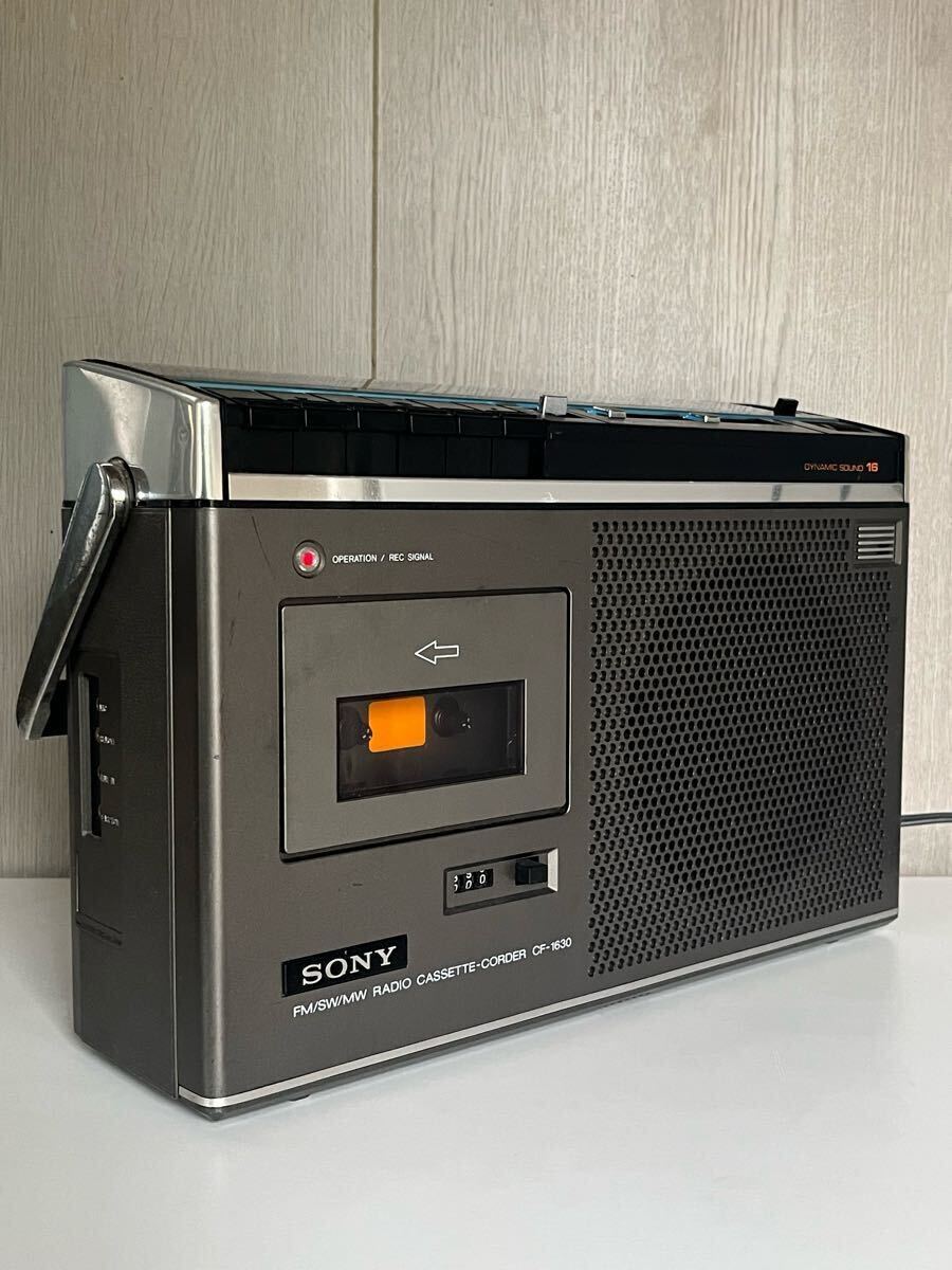 SONY кассета магнитофон Sony радио кассета CF-1630 магнитола AM/FM электризация проверка settled 