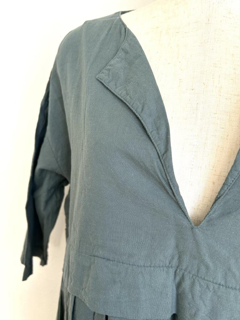 【送料込】新品タグ付き★HEAVENLY ヘブンリー ワンピース F くすみグリーン 綿100% 定価8,500円 無地 洗える 半袖 カジュアル s6453369_画像3