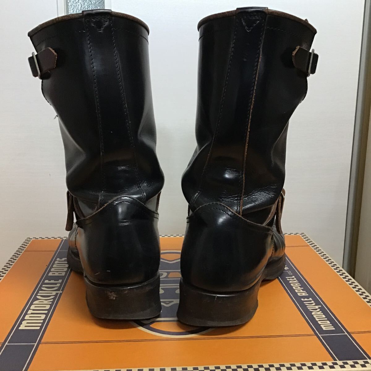 送料無(wú)料箱付き中古BECKモーターサイクルブーツ8.5D茶芯エンジニアブーツ