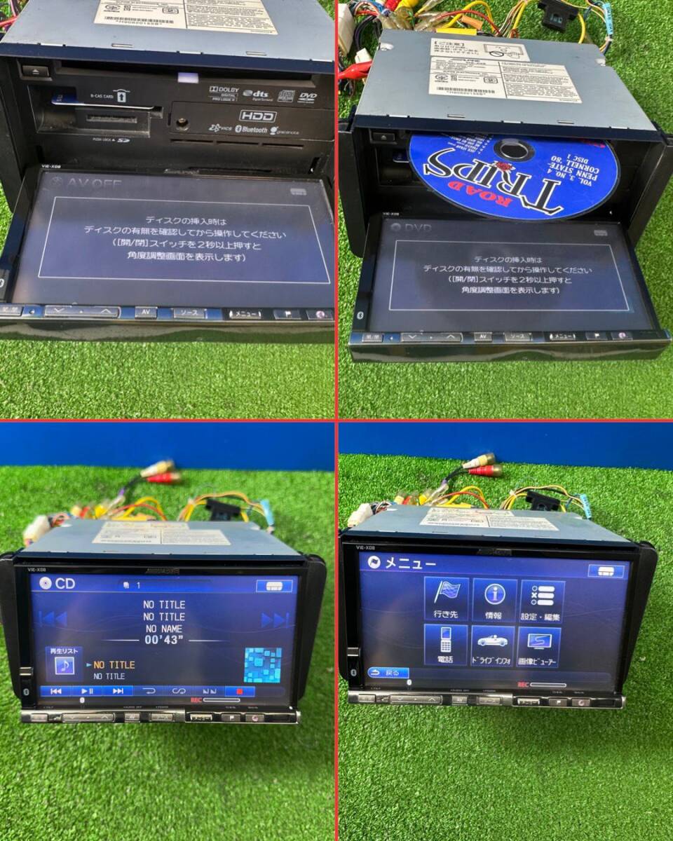 ZT-654] ALPINE アルパイン VIE-X08 ナビ 地図:2009 DVD/CD/AM/FM/IPOD/USB/AUX/HDD/BT 取り外し元の車両:トヨタ BB QNC21