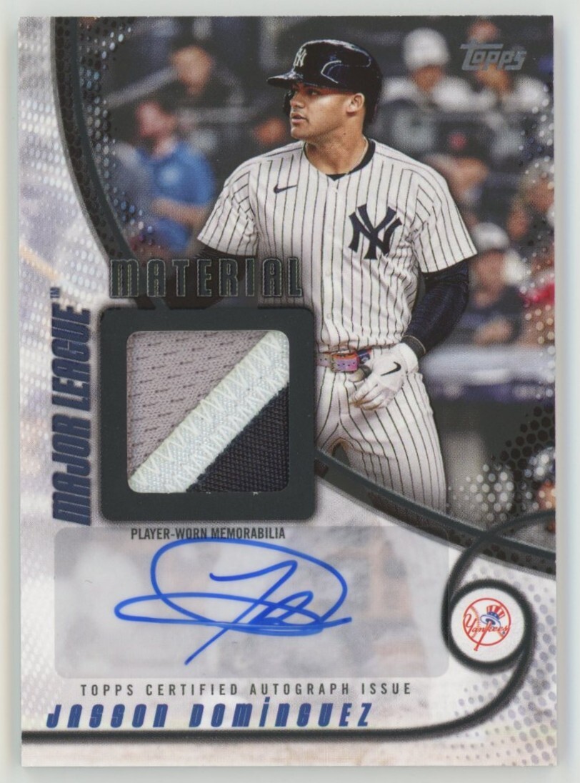 06/10!!【Jasson Dominguez】2025 Topps Major League Material Auto Patch 直筆サインパッチカード 10枚限定