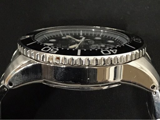1円 セイコー プロスペックス ダイバー ソーラー 腕時計 V175-0AD0 メンズ ブラック文字盤 付屬品あり SEIKO