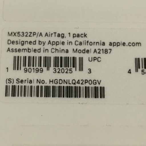  как новый Apple AirTag воздушный бирка 1 упаковка MX532ZP/A A2187 нераспечатанный товар сохранение с коробкой 