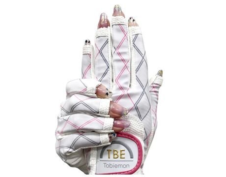 送料無(wú)料 TOBIEMON ゴルフ用 レディースストレッチグローブ(両手) 18～19cm 全天候型タイプ