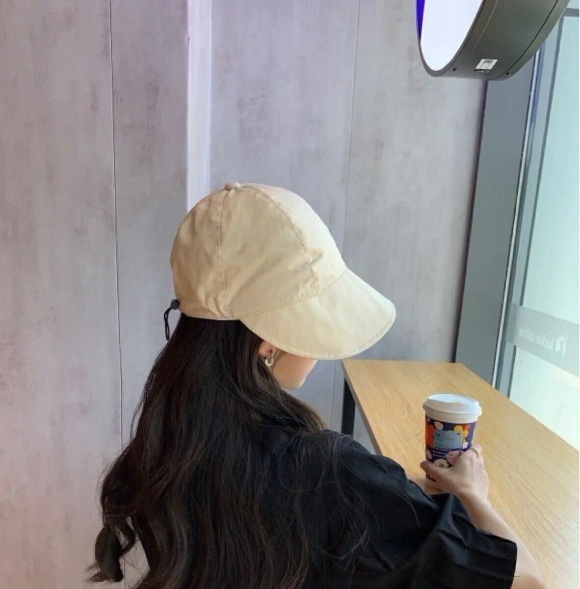 折りたたみ つば広 キャップ 紫外線対策 帽子 ハット 小顔効果 アウトドア UVカット　ベージュ