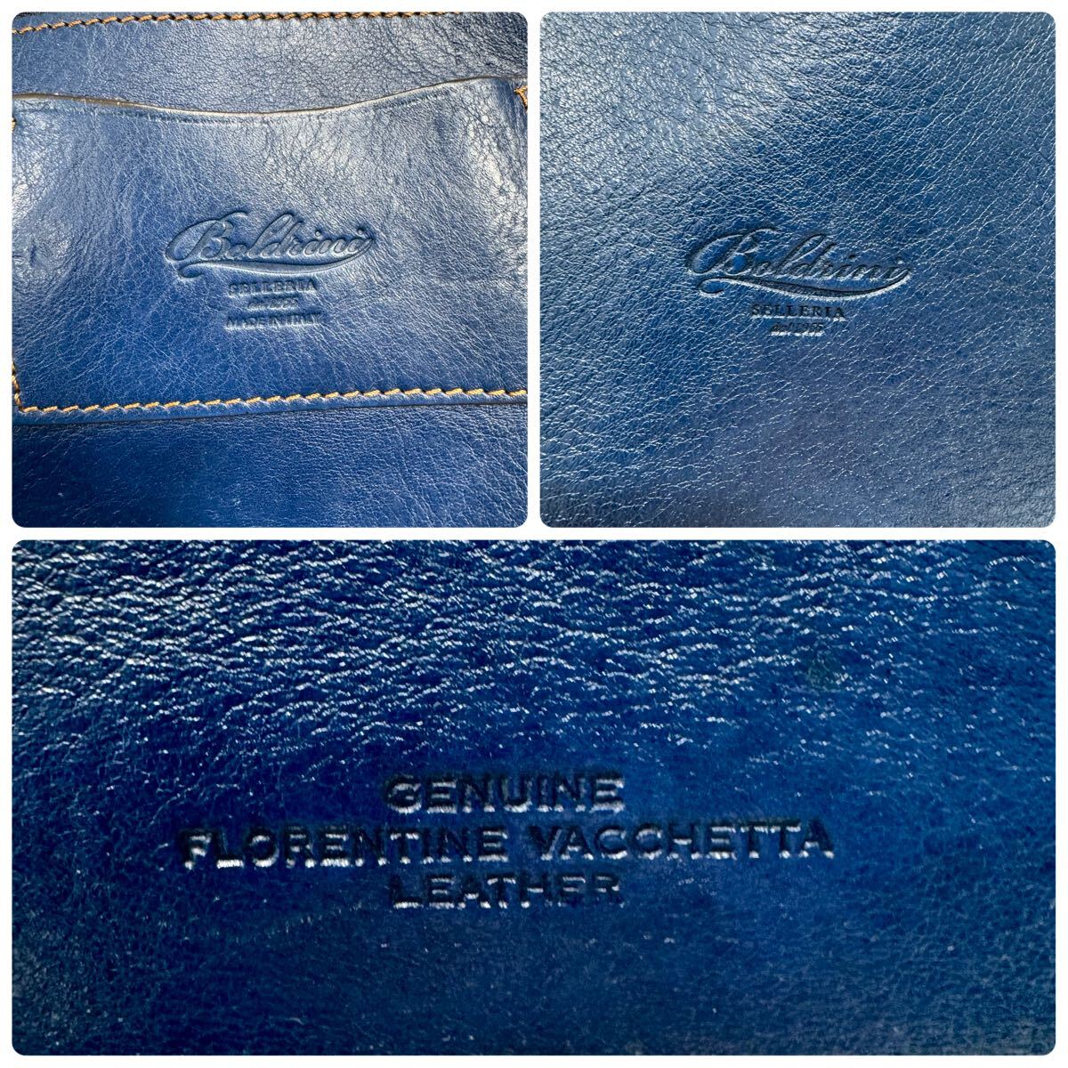 希少色/大容量◎ ボルドリーニセレリア BOLDRINI SELLERIA メンズ ビジネス レザー 本革 トートバッグ 肩掛け A4 型押し ネイビーブルー