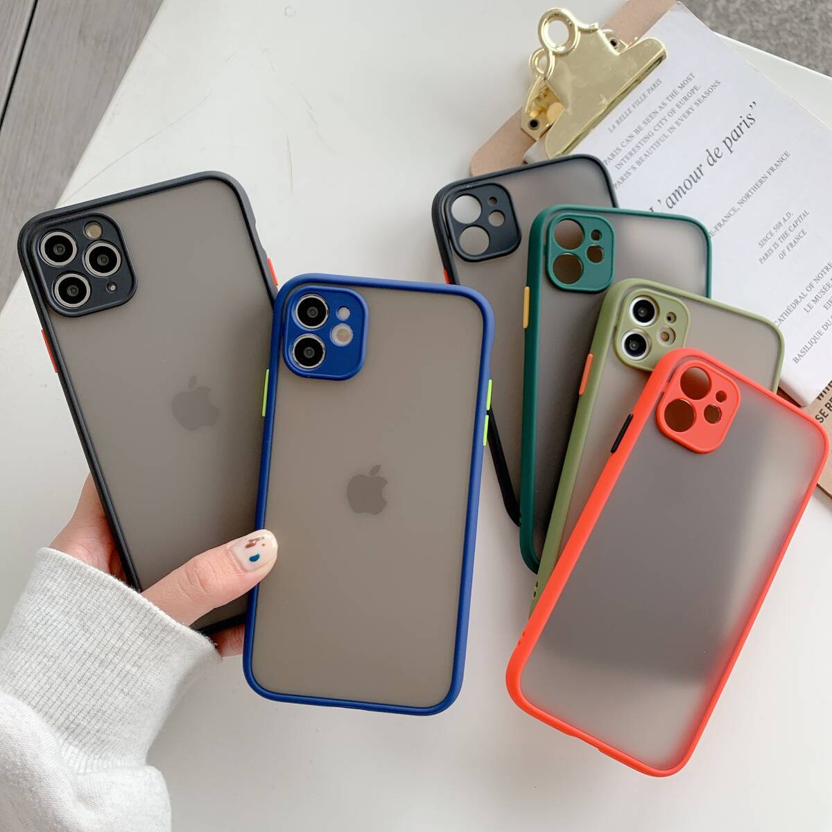 iphone15promaxケース カーバー TPU 可愛い　韓国 お洒落韓国　マット　ブラック　黒　軽量 ケース 耐衝撃 高品質296