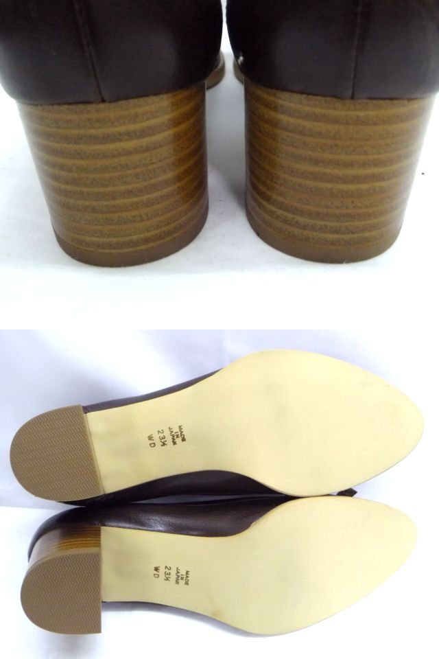 未使用に近い美品★DIANA◎ダイアナ/パンプス/レザー/ブラウン/茶/日本制/23.5cm