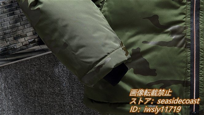 新品特売 メンズ ダウンジャケット 冬 スキーウェア ダウンコート 正規(guī)品 ワッペン付き 迷彩柄 ブルゾン アウトドア 防風防寒 ブラック XL