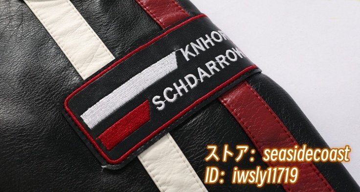 新品*高級 ライダース 皮ジャン 里起毛 レザージャケット 歐米designer ワッペン 野球服プレミアム 上質(zhì) スタジャン 三色選択 ブラック 2XL