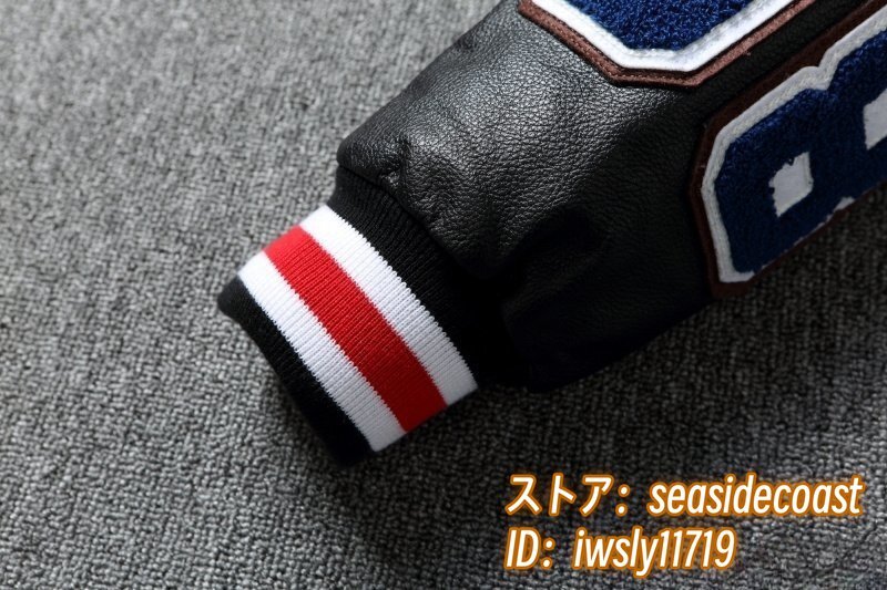 定価21萬★メンズ スタジアムジャンパー 牛革 レザージャケット 本革 ライダース 超希少 イタリアレザー 皮ジャン 最豪華 バイクウェア 3XL