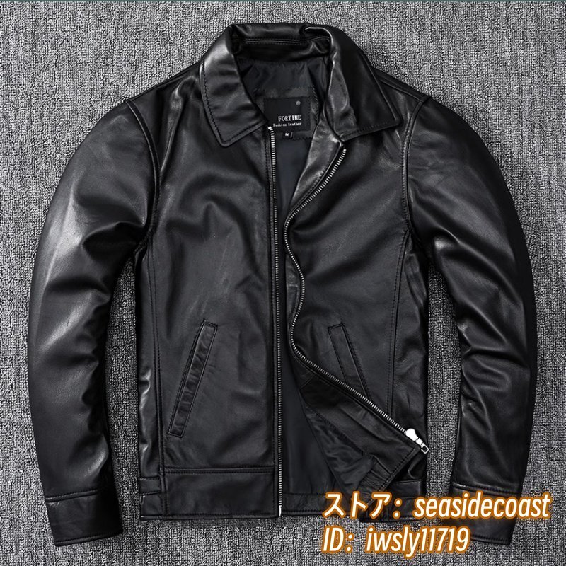 定価27萬■最上級(jí)*ナッパ 本革 ライダー革ジャン 牛革 バイクジャケット メンズライダース レザージャケット バイクウェア 超豪華 細(xì)身 6XL