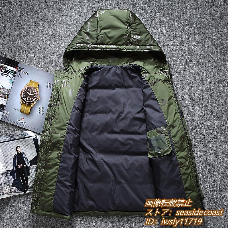 新品特売 メンズ ダウンジャケット 冬 スキーウェア ダウンコート 正規(guī)品 ワッペン付き 迷彩柄 ブルゾン アウトドア 防風防寒 ブラック XL
