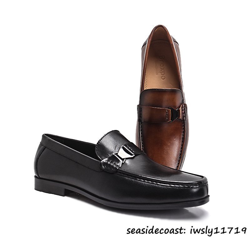  высший класс # обувь для вождения натуральная кожа bit Loafer высококлассный телячья кожа работник ручная работа туфли без застежки бизнес обувь кожа обувь Brown 26.5cm