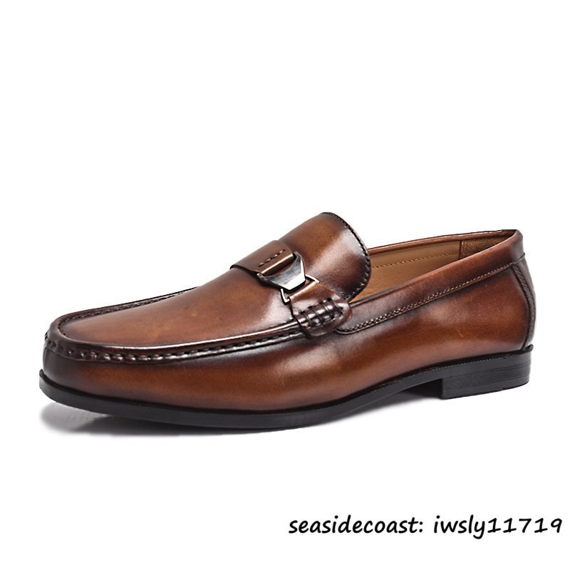  высший класс # обувь для вождения натуральная кожа bit Loafer высококлассный телячья кожа работник ручная работа туфли без застежки бизнес обувь кожа обувь Brown 26.5cm