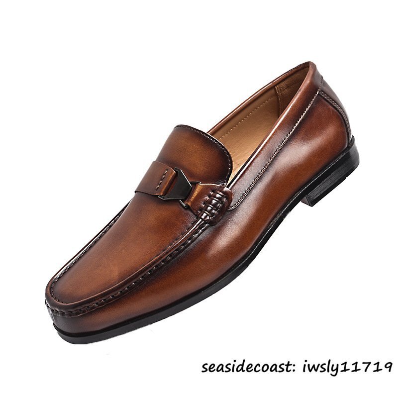  высший класс # обувь для вождения натуральная кожа bit Loafer высококлассный телячья кожа работник ручная работа туфли без застежки бизнес обувь кожа обувь Brown 26.5cm