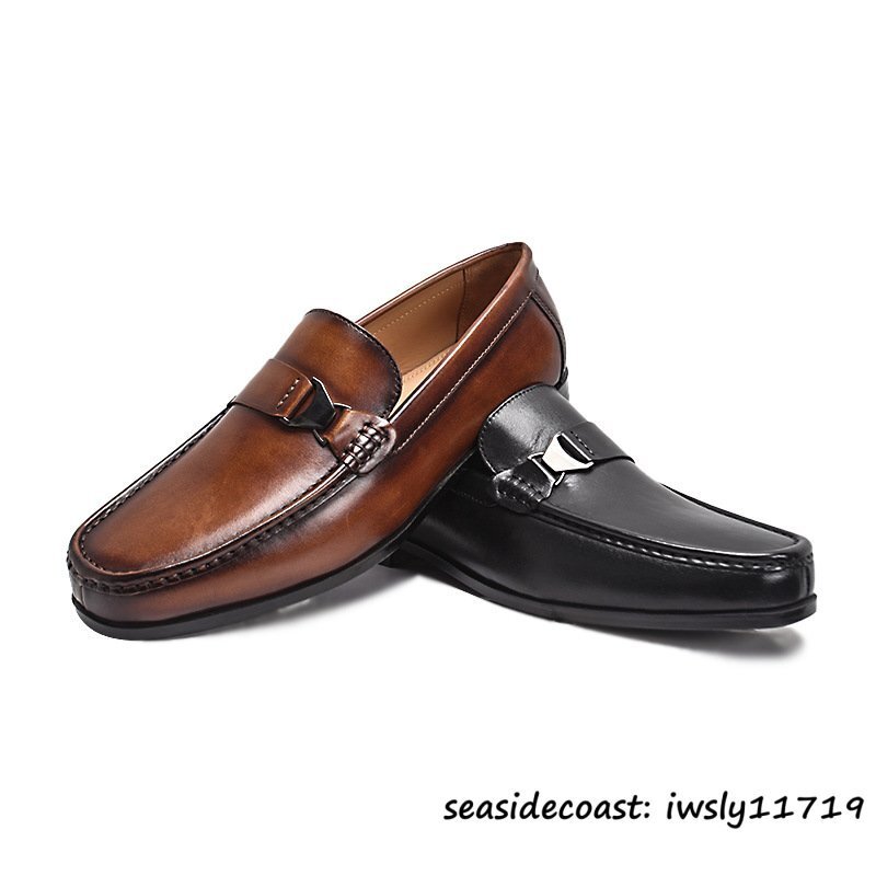  высший класс # обувь для вождения натуральная кожа bit Loafer высококлассный телячья кожа работник ручная работа туфли без застежки бизнес обувь кожа обувь Brown 26.5cm