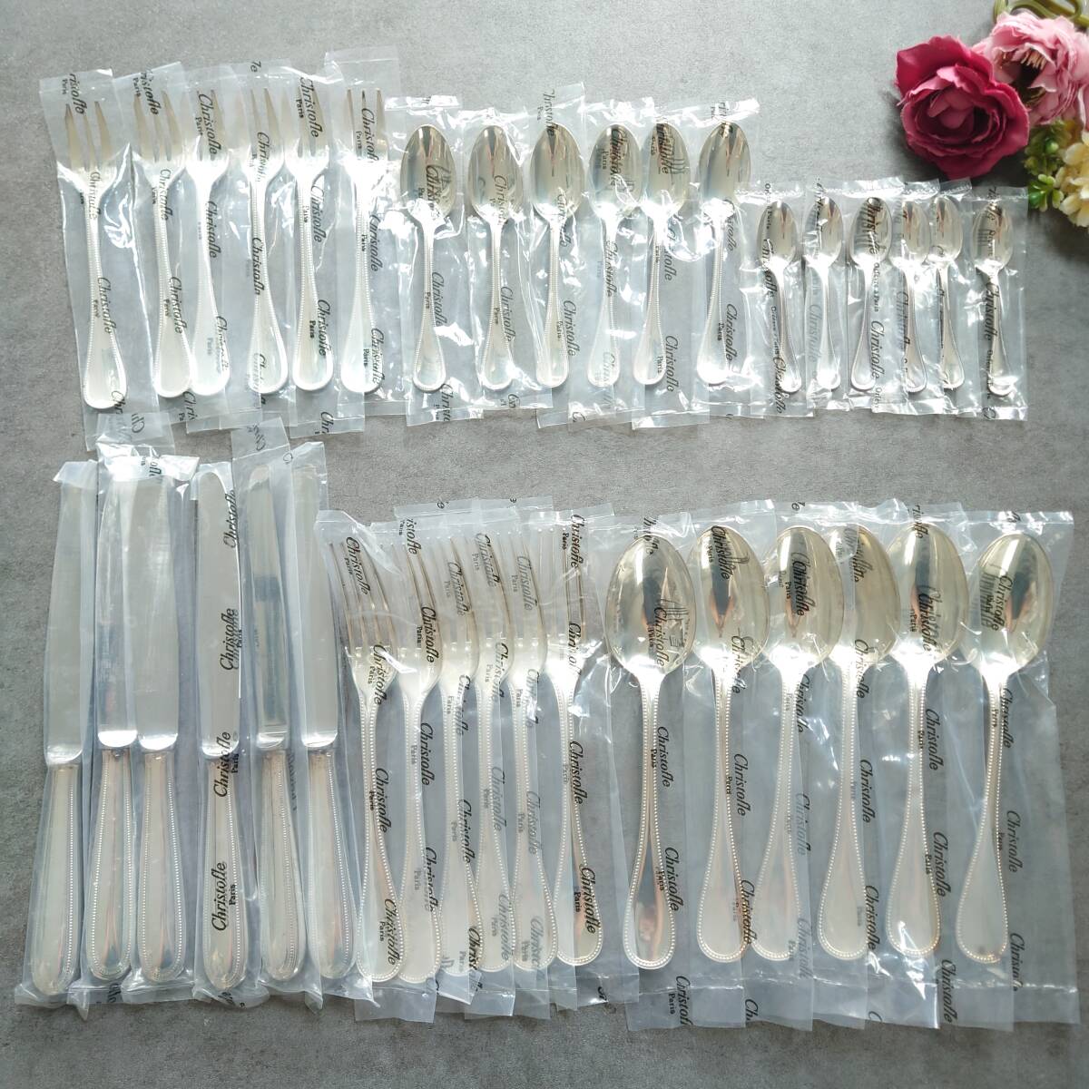 クリストフル パール 未開封 36点 希少 クリストフル マルメゾン スタンダードサイズ 未開封 12点