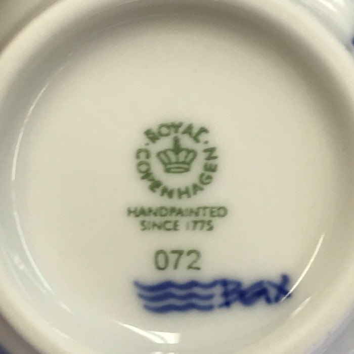 Royal Copenhagen ロイヤルコペンハーゲン ブルーパルメッテ ペアティーセット 125ml カップ&ソーサー 小ぶり ハンドルなし 中古 T1_画像7