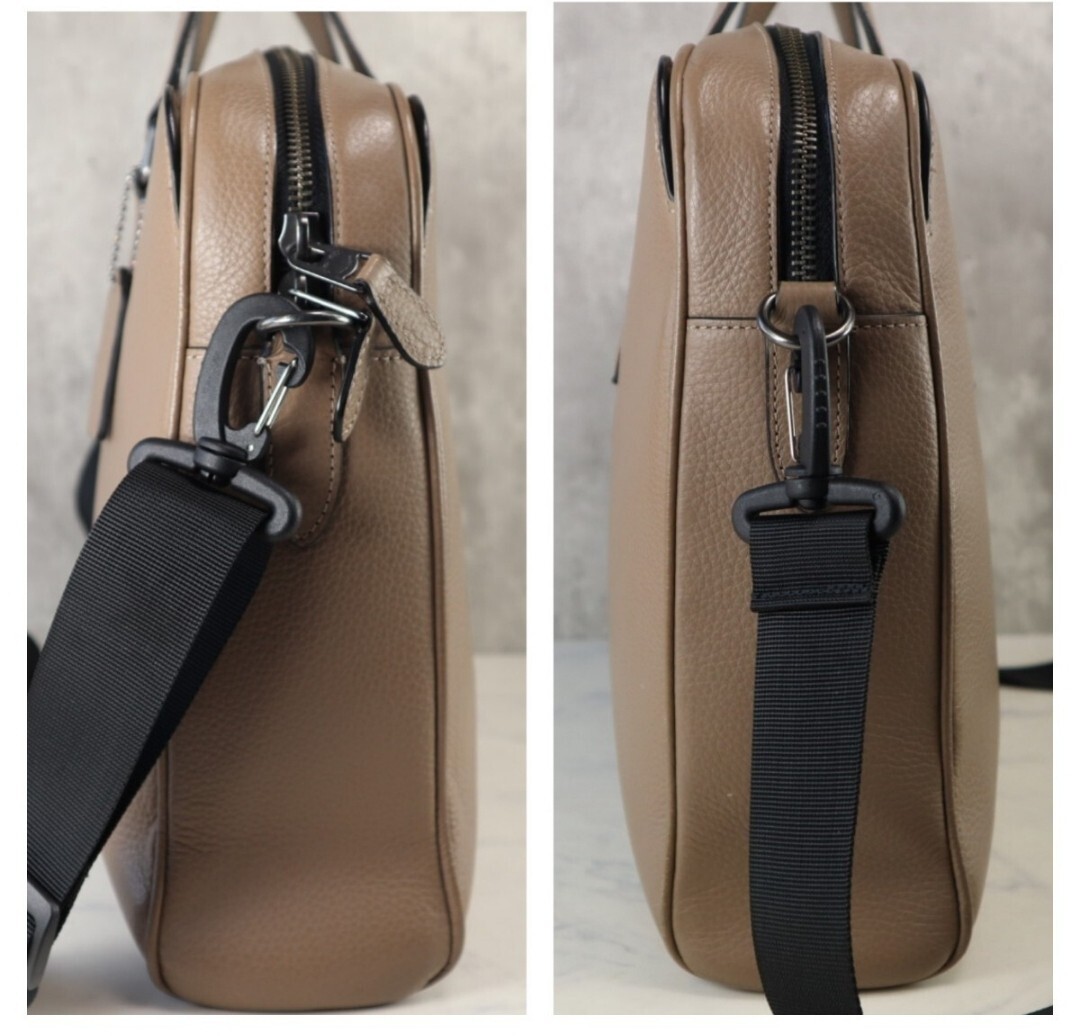 近年モデル 美品 A4 コーチ COACH 2way メンズ グラハム シボ革