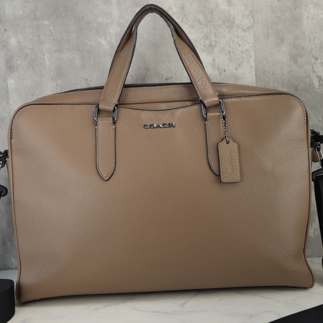近年モデル 美品 A4 コーチ COACH 2way メンズ グラハム シボ革
