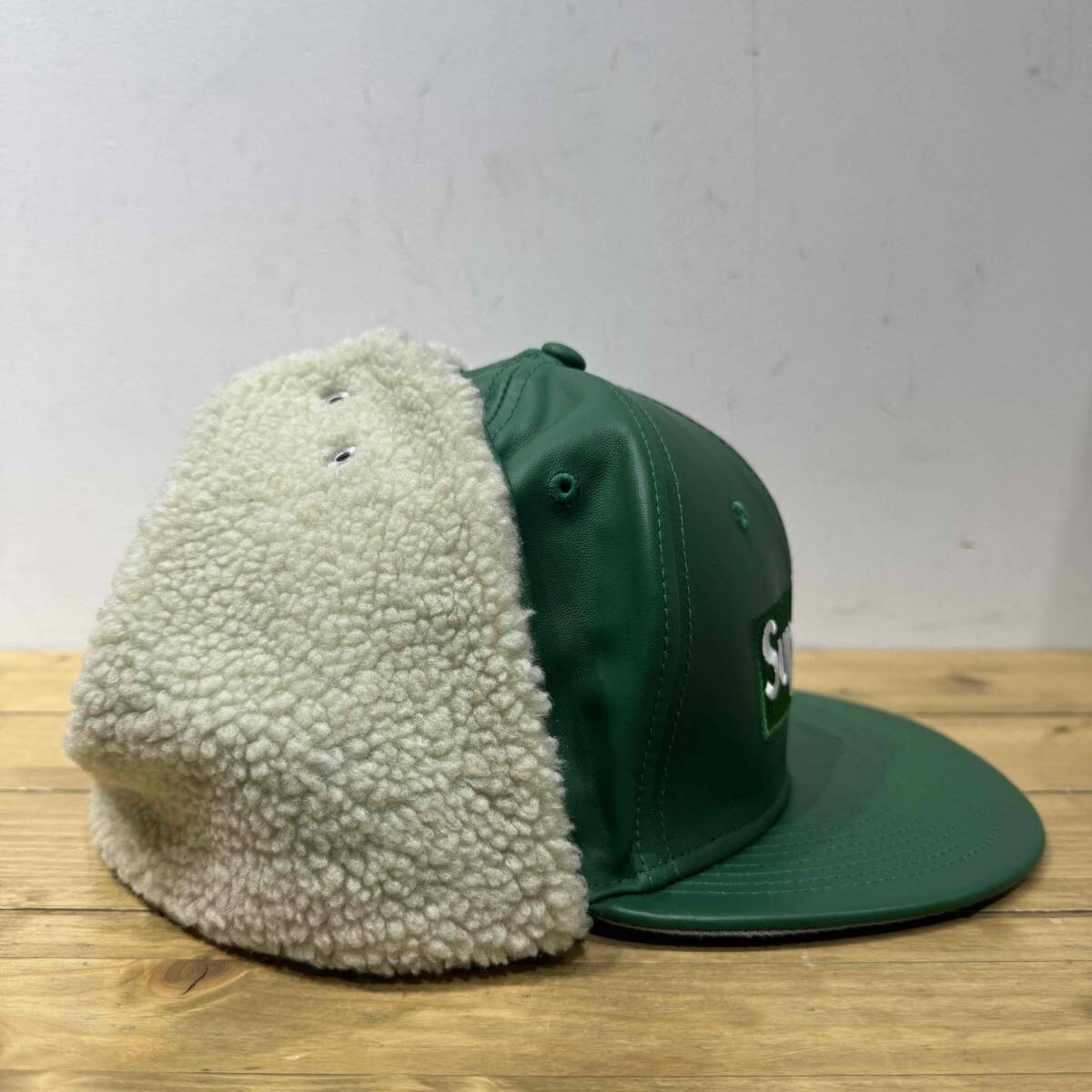 Supreme 22aw Leather Earflap Box Logo New Era Cap 7-3/8 58.7cm シュプリーム レザーイヤーフラップボックスロゴ ニューエラ キャップ