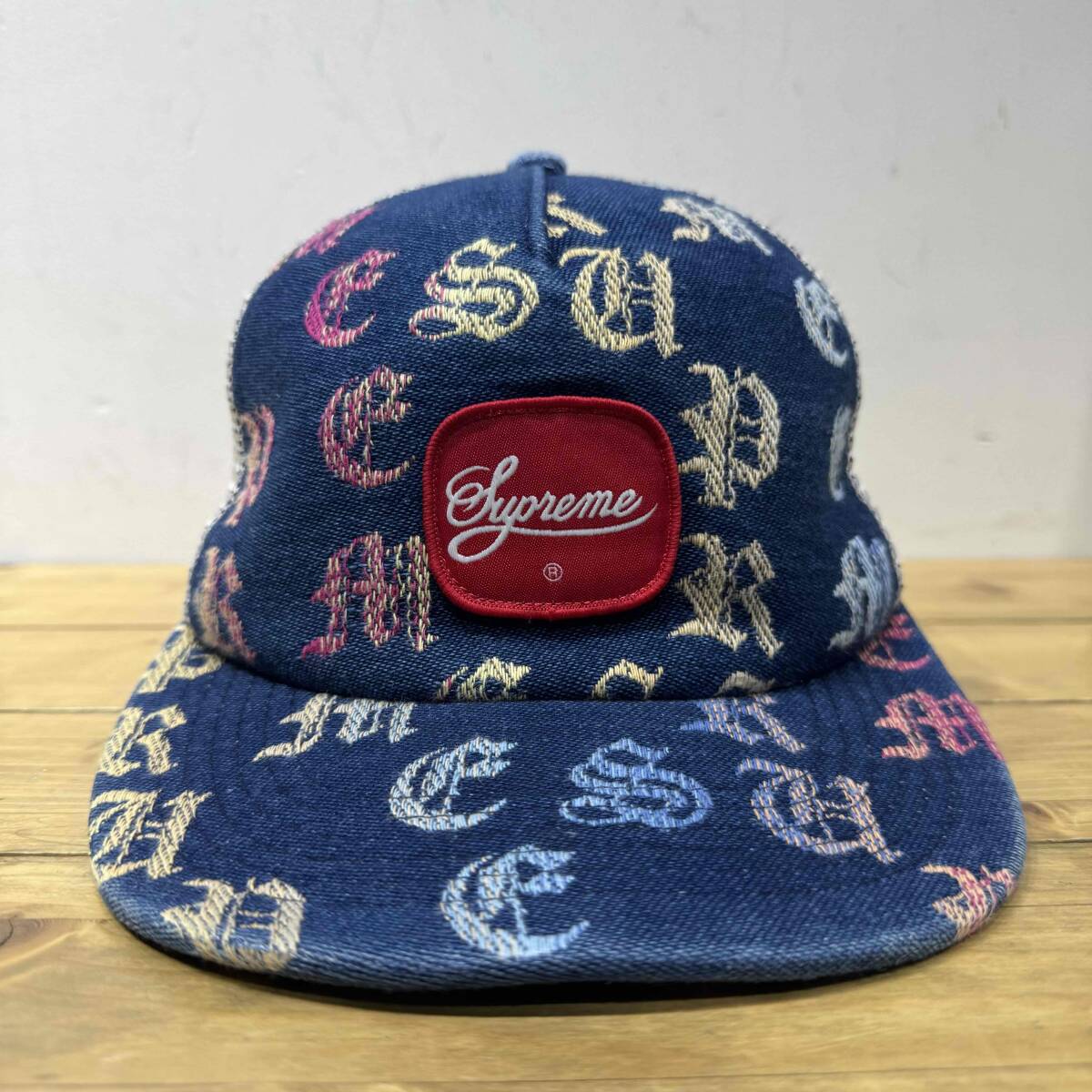 Supreme 22ss Gradient Jacquard Denim Mesh Back 5-Panel Cap シュプリーム 5パネル キャップ