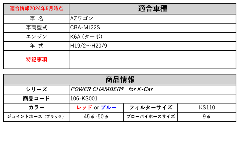 [ZERO-1000]CBA-MJ22S AZ Wagon (K6A турбо _H19/2~H20/9) для Power Chamber 