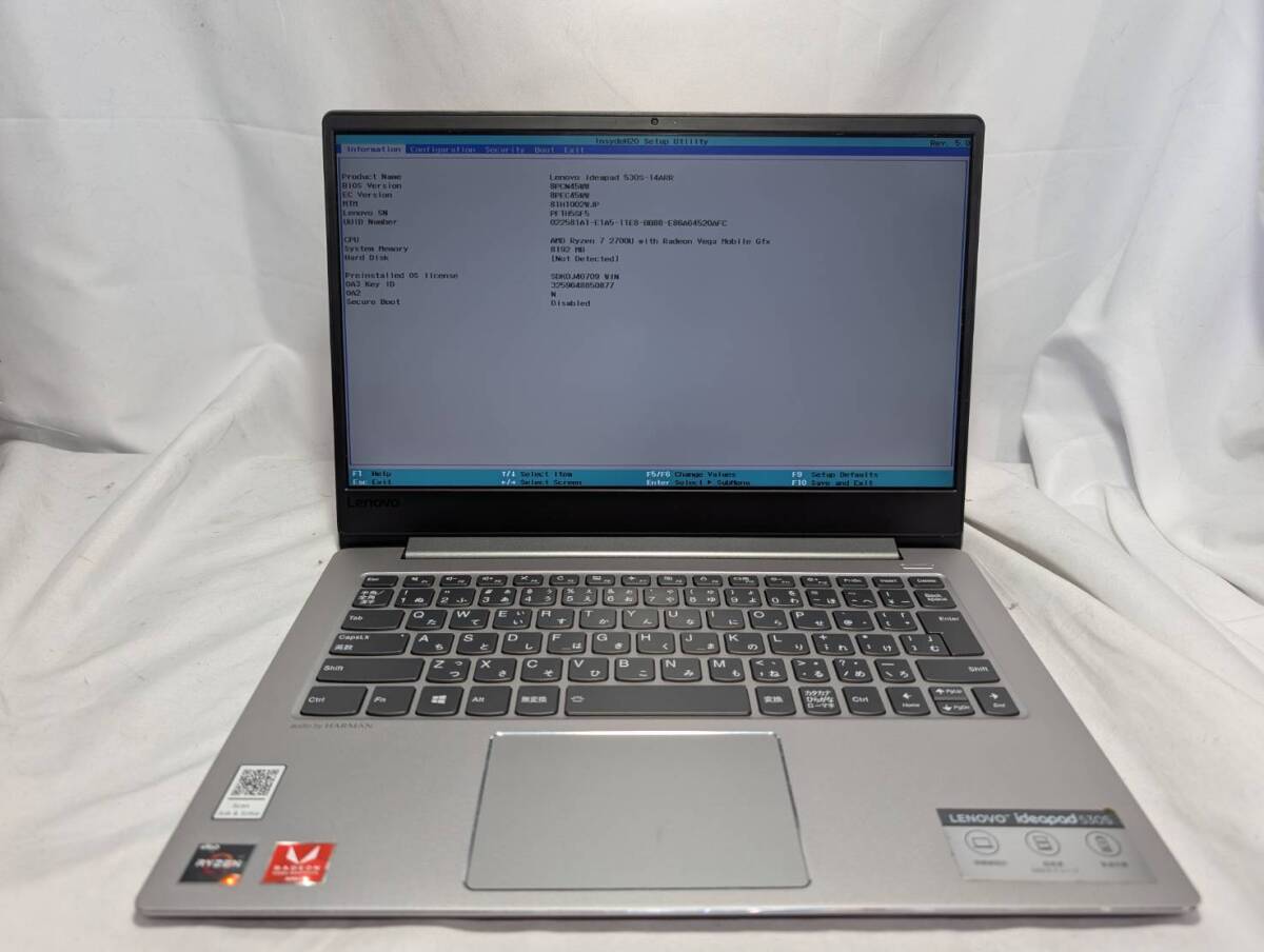 1円スタート ジャンク Lenovo IdeaPad 530S Ryzen7 2700U メモリなし ストレージなし 14インチ ノートパソコン R7E70