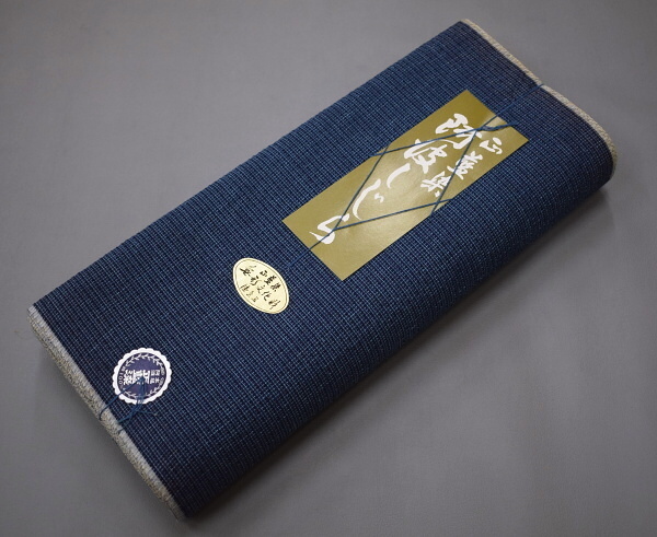 A16-3【凜々】即決 新古品 阿波正藍(lán) しじら織 ゆかた反物 紺 未仕立て品