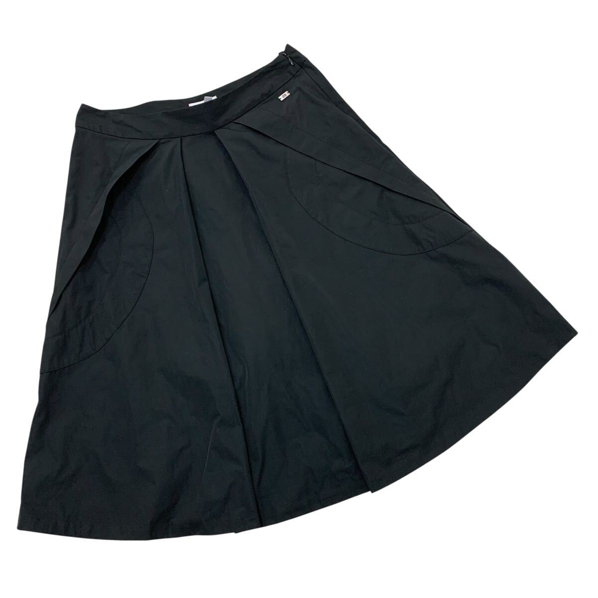 C422-81 ESCADA SPORT エスカーダ スポーツ デザイン 膝丈スカート スカート ボトムス レディース 36 ブラック 黒_画像1