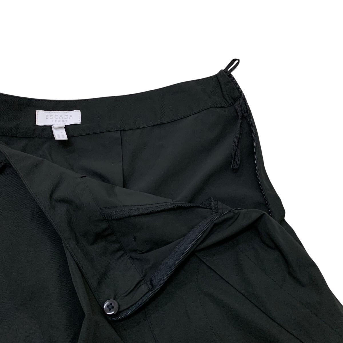 C422-81 ESCADA SPORT エスカーダ スポーツ デザイン 膝丈スカート スカート ボトムス レディース 36 ブラック 黒_画像7