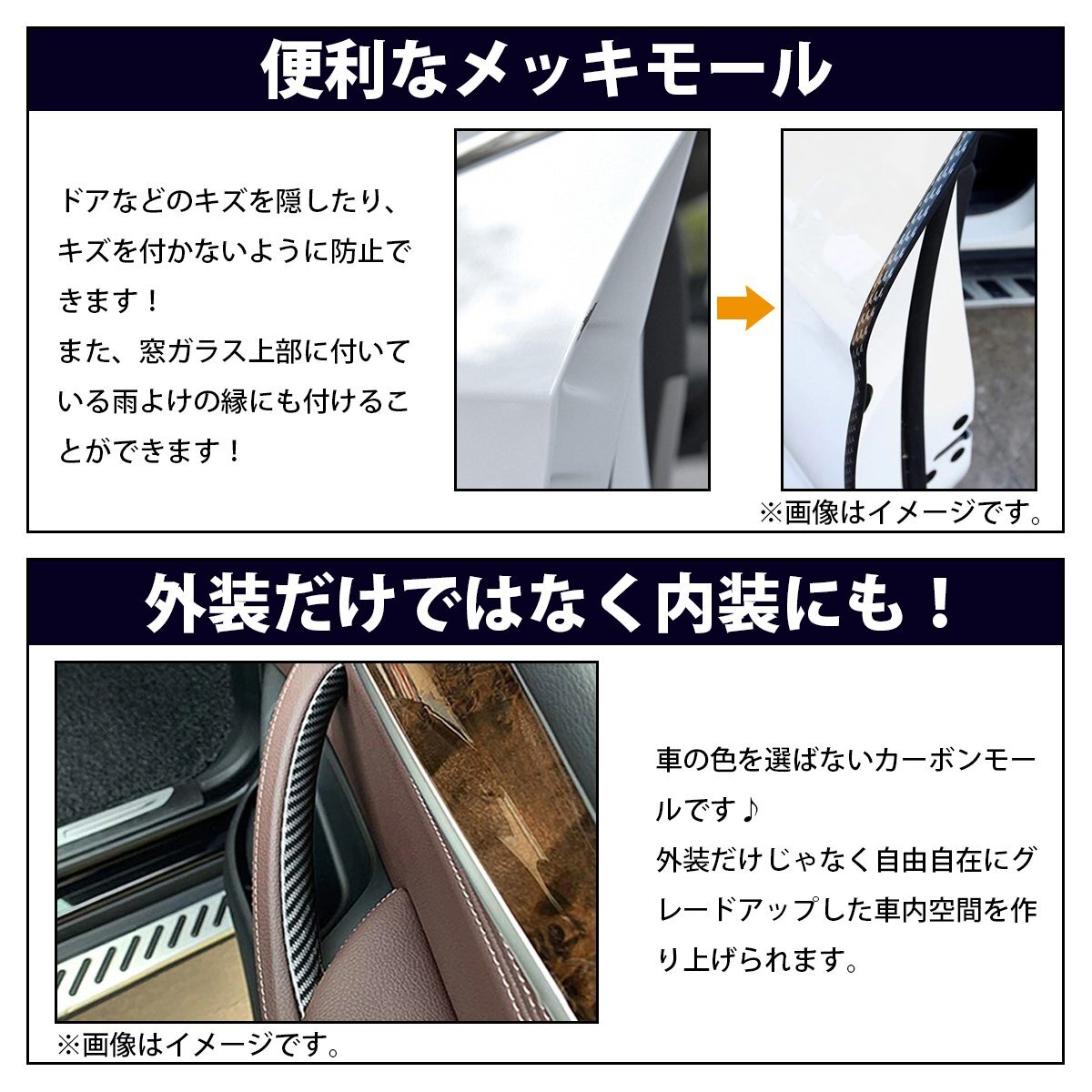 【送料250円】[幅 8mm 長さ 15m] カーボンモール 両面テープ 付 メッキ モール プロテクター ドア モール 傷防止 保護(hù) 5m 10m