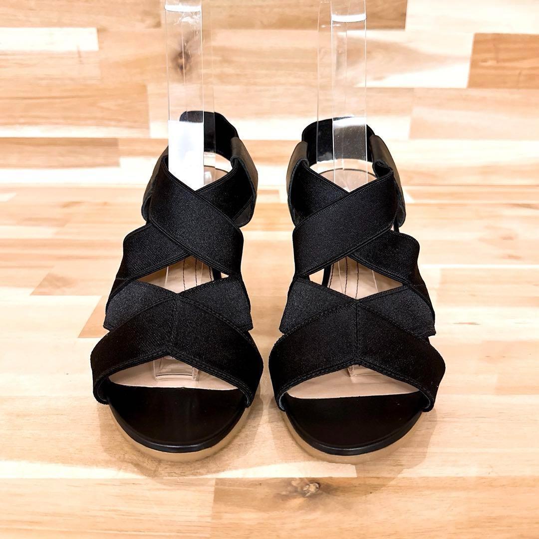 [ Camper ] Cross ремень резина Wedge подошва сандалии 25.0cm соответствует чёрный [HFby6PR] женский * обувь * весна лето [18ZD]