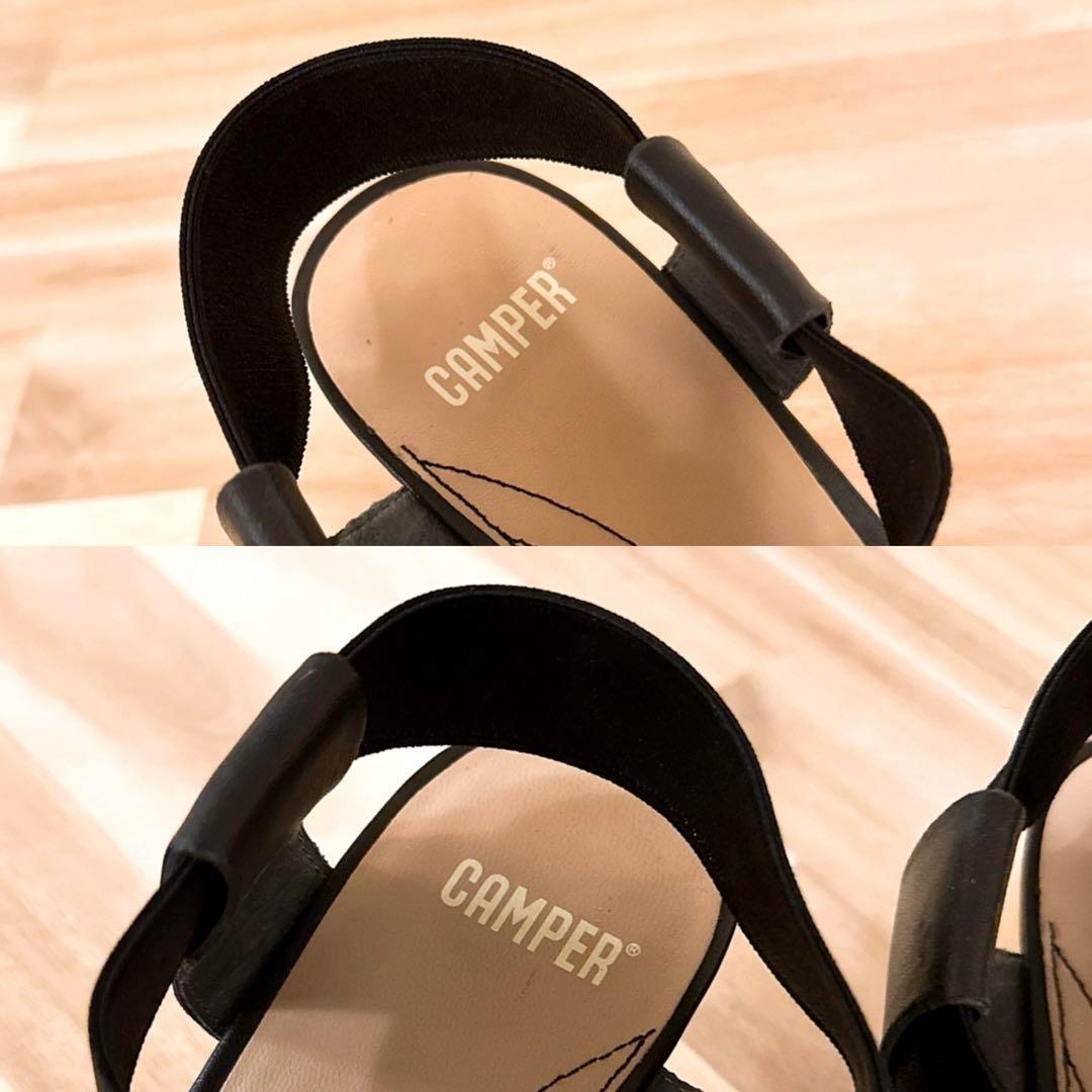 [ Camper ] Cross ремень резина Wedge подошва сандалии 25.0cm соответствует чёрный [HFby6PR] женский * обувь * весна лето [18ZD]