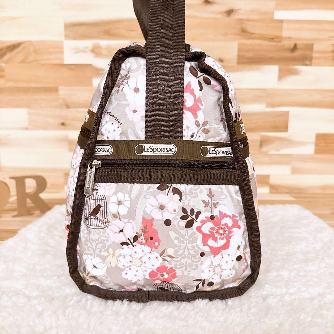 [ Le Sportsac ] цветок цветок кошка кошка рисунок сумка на плечо маленькая птица серый × розовый [HFby6PR] женский * сумка * весна лето * осень-зима [1N8Z]