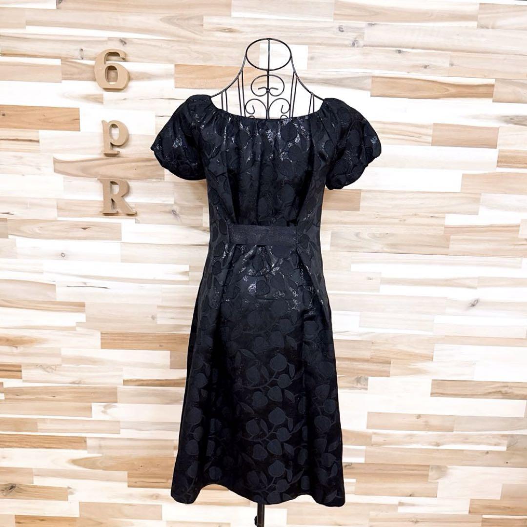 【モスキーノ】ラメ糸 ジャカード織 ドレス ワンピース ボタニカル リーフ柄 黒【HFby6PR】レディース・洋服・春夏・秋冬【8VB7】_画像7