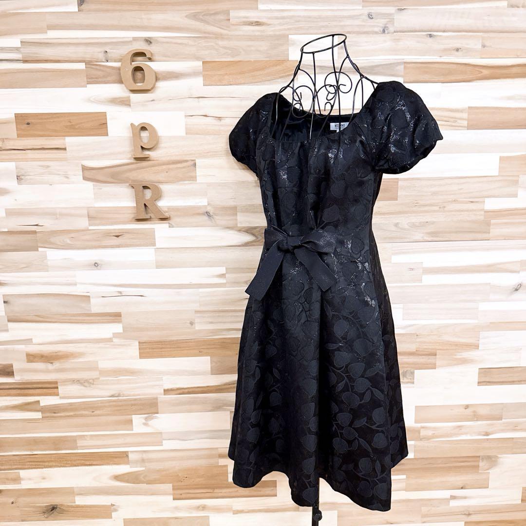 【モスキーノ】ラメ糸 ジャカード織 ドレス ワンピース ボタニカル リーフ柄 黒【HFby6PR】レディース・洋服・春夏・秋冬【8VB7】_画像10